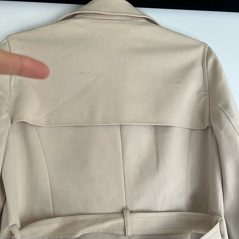Brooks Brothers Classic Cream Neutral Beige Belted Trench Jacket Size 2 - Used - Picture 7 of 15
